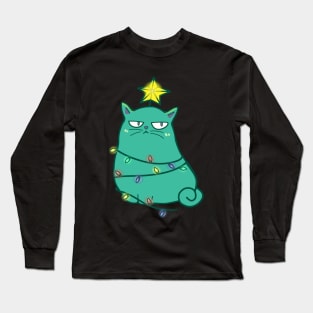 Grumpy Christmas cat Long Sleeve T-Shirt